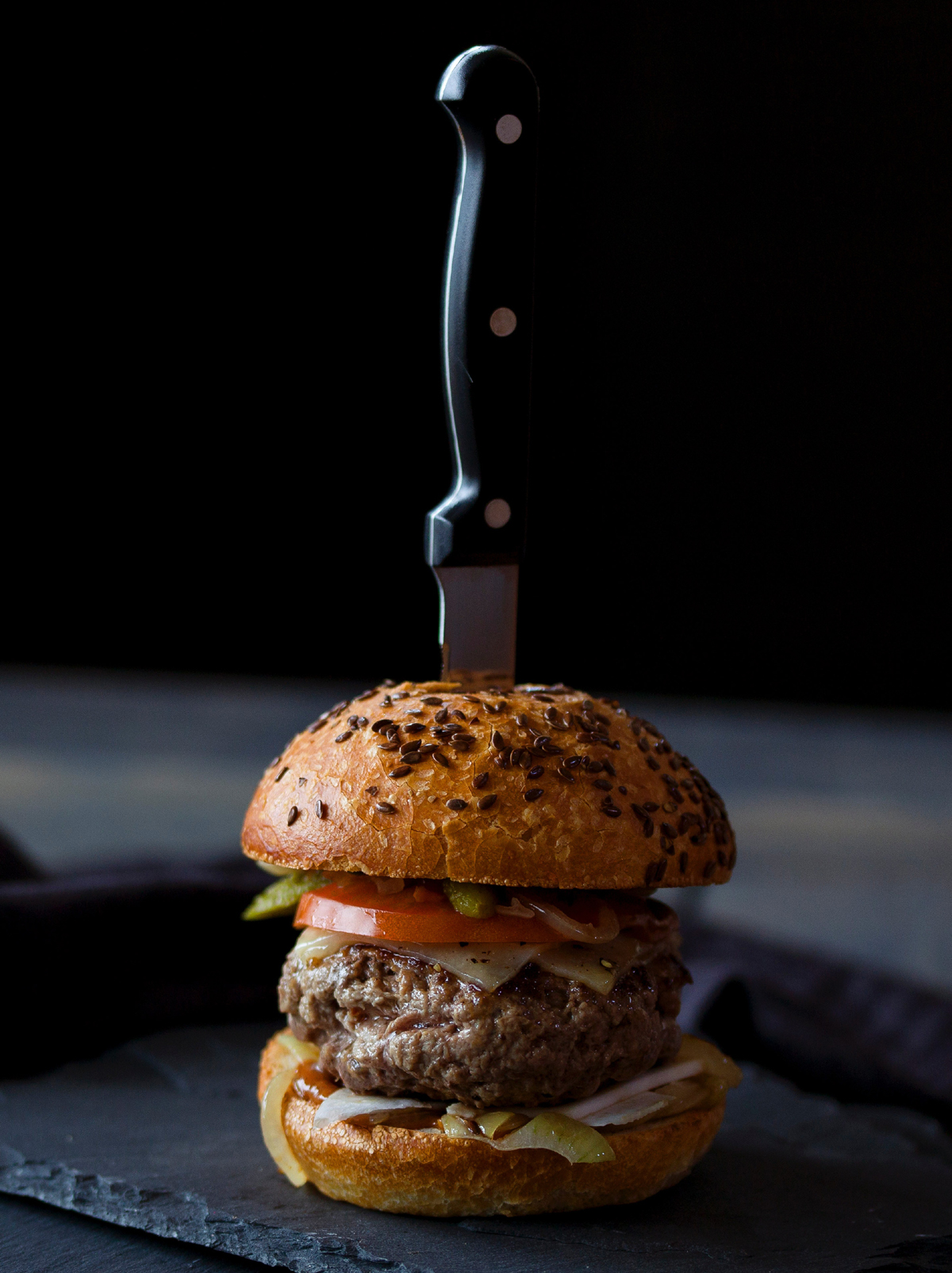 Burger With Knife